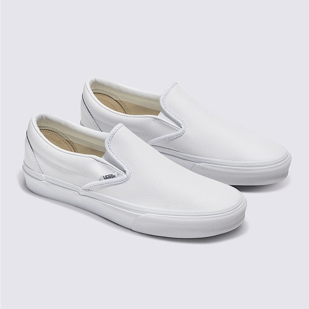 Vans Classic White Canvas Slip-Ons